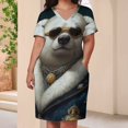 thumbnail image 4 of Elegant Bear in Glasses Loose Pocket Dress Dresses Summer Summer Dresses for Women, 4 of 9