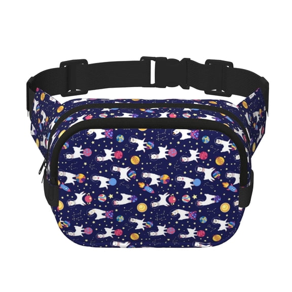 Easygdp Lama in Space Fanny Packs for Women Men, Belt Bag, Fashion Crossbody Bags, for Workout/Running/Hiking