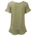 thumbnail image 3 of Doublju Women's Short Sleeves Flare Tunic Tops for Leggings Flowy Shirt with Plus Size, 3 of 4