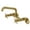 Brushed Brass, variant on Kingston Brass KS423PN Concord Two-Handle Wall-Mount Kitchen Faucet, Polished Nickel