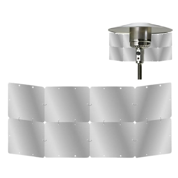 Reflector De Enfoque De Calor De Aleación De Aluminio Reflector De Enfoque De Calor Plegable Con Anillos Y Clips Para Calentadores De Gas Natural Al Aire Libre Methold HA038258-00