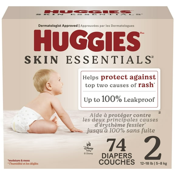 Huggies Skin Essentials Baby Diapers, Size NB-6, 84-42 Count, Size NB-6 | 84-42 Count