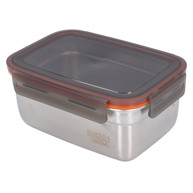 Stainless Steel Food Storage Container, Leakproof Rectangle Food Storage Box with Lid, Airtight Bento Lunch Box for Home Office Camping Travel