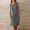 Dark Gray, variant on Summer Dresses for Women Cotton Linen Cre W Neck Sleeve Less Tank Casual Front Button Dresses with Pockets