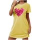 thumbnail image 2 of Camisón corto de mujer, vestido de largo medio con estampado de moda, camisón corto extragrande de mujer, camisón de manga corta con estampado de pecho a la moda, camisón de mujer, 2 of 6