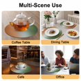 thumbnail image 2 of Sage Green Orange Ombre Round 15 Inch Placemats Set of 8, Abstract Modern Art Aesthetics HeatResistant Non Slip Place Mats for Dining Table, Wipeable Braided Kitchen Table Mats for Housewarming, 2 of 9