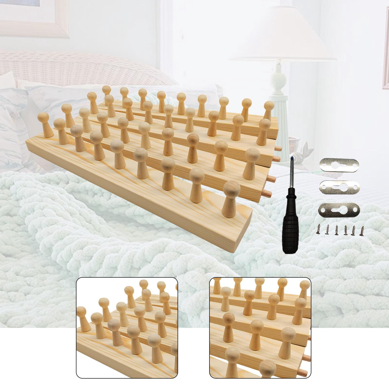 Sharprepublic Blanket Loom Wooden Knitting Loom Knitting Tool Expandable Connection 4 Sections