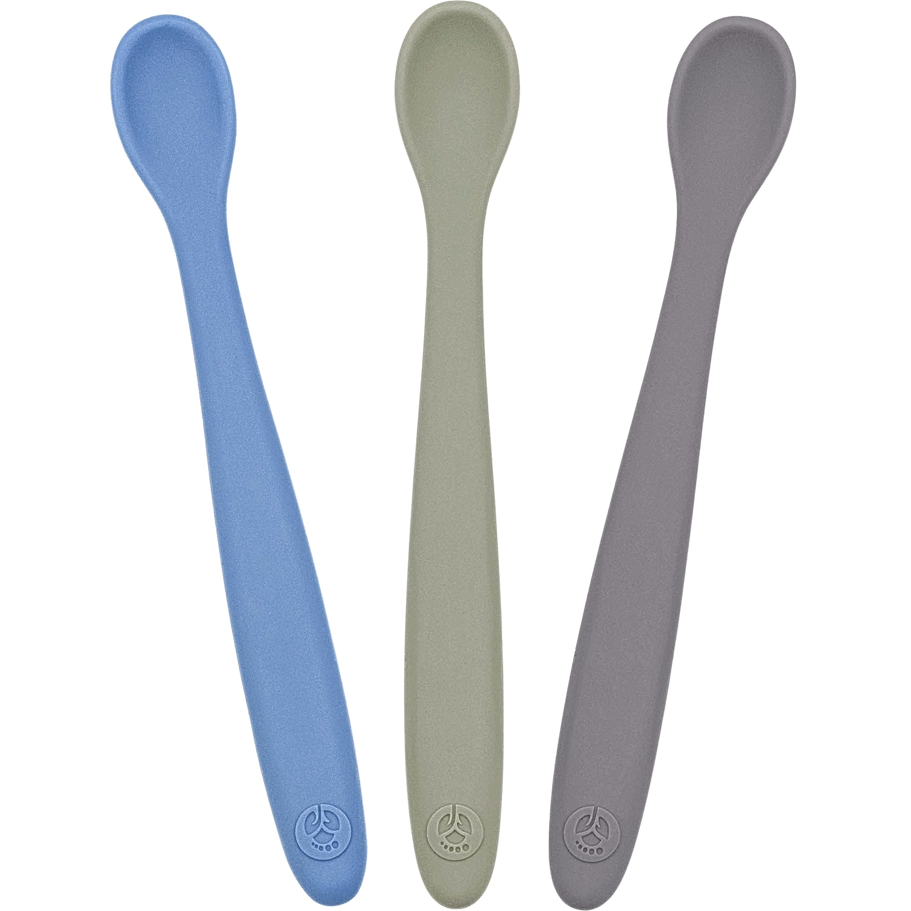 WeeSprout Silicone Baby Spoons, First Stage Infant Feeding Utensils with Soft-Tip, Set of 3