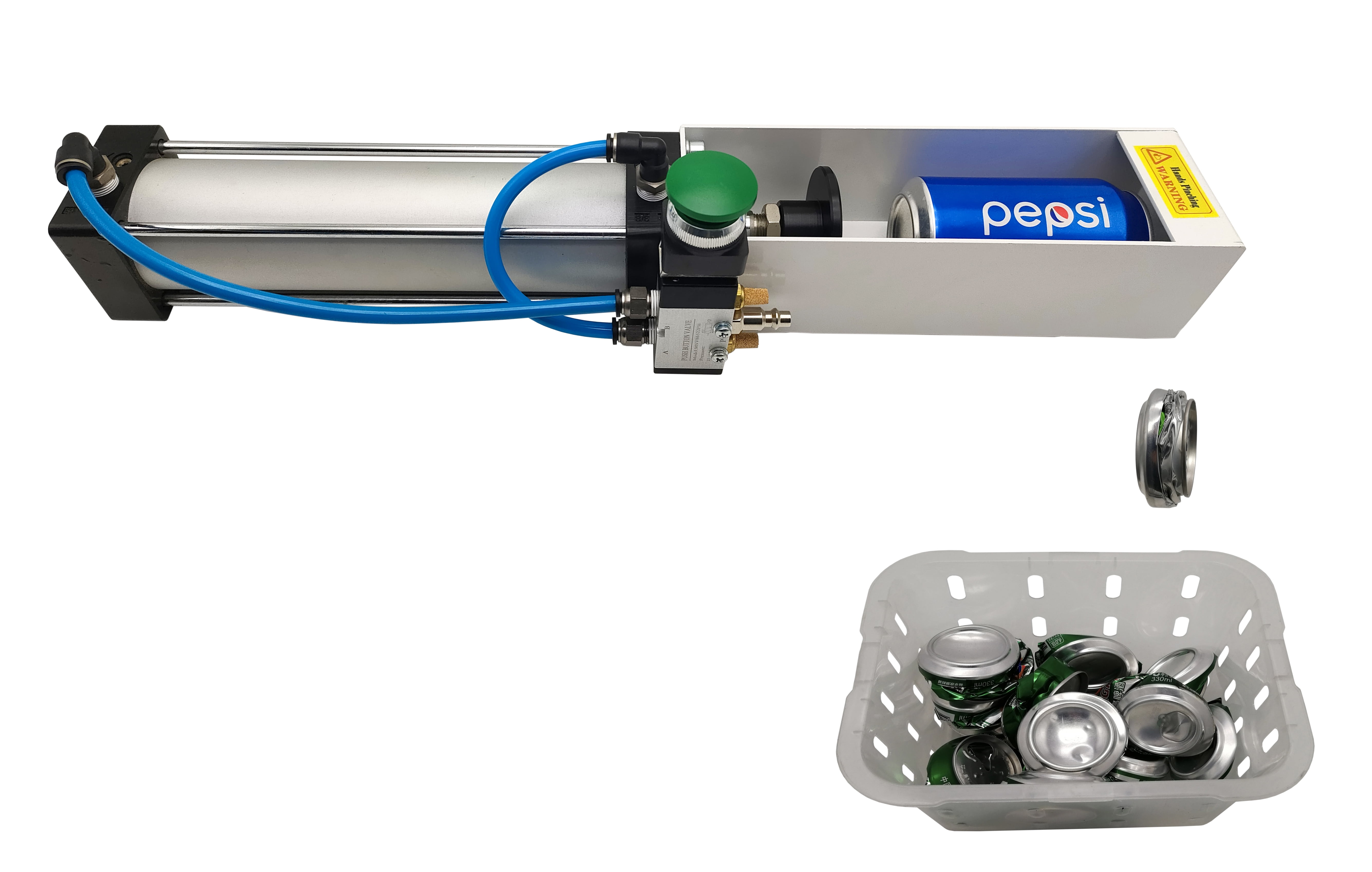 LHFACC Aluminum Pneumatic Can Crusher for 12 oz / 16 oz Air Can Crusher