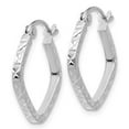thumbnail image 2 of 14K White Gold Earring Hoop Women'S 17 mm Diamond-Cut Squared Earrings, 2 of 4