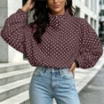 thumbnail image 5 of Tqcoqu Womens Polka Dot Zip Up Cropped Jackets, Lightweight Stand Collar Casual Trendy Fall Spring Outfits,Women's,Size S-XXL, 5 of 9