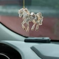 thumbnail image 4 of Ikeay Acrylic Horse Christmas Ornament Set of 4, 2025 Christmas Tree Decor, Car Pendant, Home Holiday Hanging Decoration, 4 of 5
