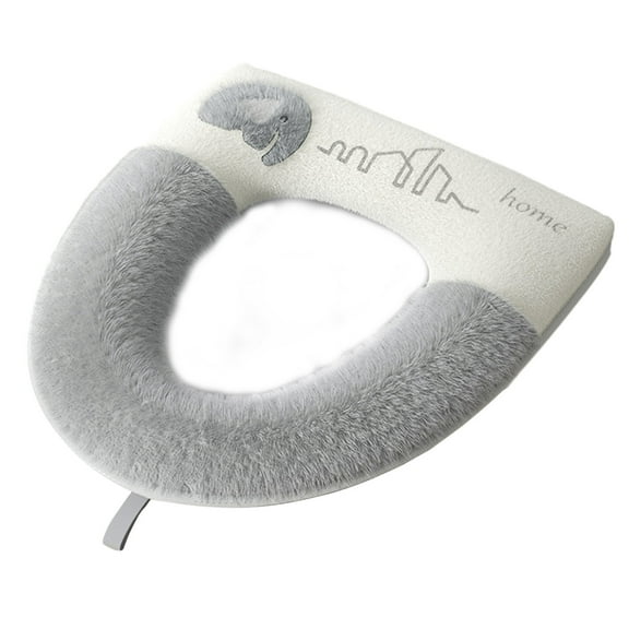 RyanK Toilet Seat Cover Pads,1Pieces Thicker Bathroom Soft Toilet Seat Cover Pad With Handle Toilet Lid Cover Cushion Soft Thicker Stretchable Washable Fits All Oval Toilet Seats Gray