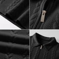 thumbnail image 4 of Uwinwear Mens Knit Polo Shirts Solid Color Short Sleeve Textured Polo Shirt Quarter Zip Collar Tee Casual Stretch Summer Golf Tops,Black,XXL, 4 of 4
