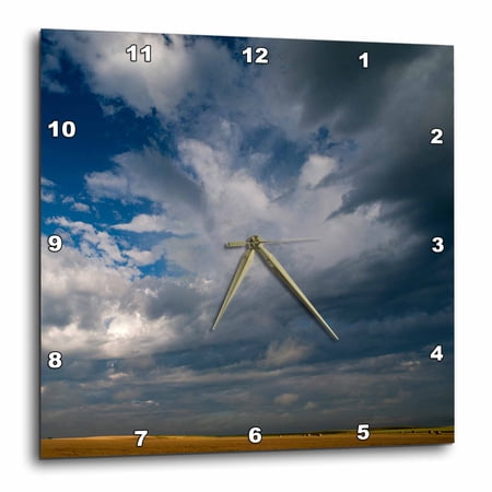 3drose, Summer Morning Cloud Formations over Wheat Fields, South Dakota, 10x10 Wall Clock
