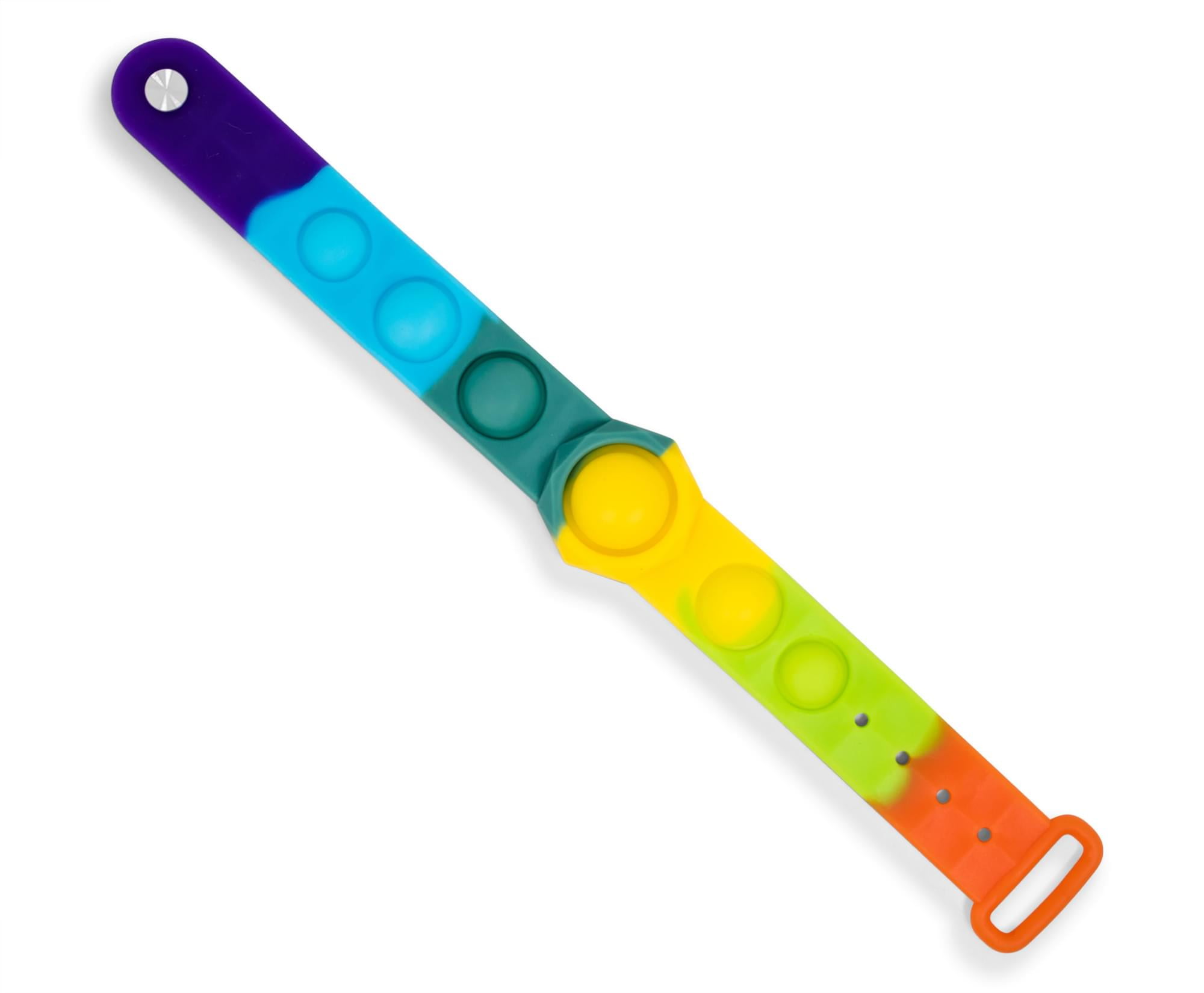 Autisme 6 Push Pop Bracelet Soulagement du Stress Fidget Toys Sensoriel Multicolore Ajustable Soulagement du Stress Main Doigt Presse Bracelet en Silicone Jouet pour Enfants et Adultes Anxiété