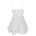 thumbnail image 6 of Lovskoo Sequin Short Dresses For Women 2025 Homecoming Dresses Sparkly Spaghetti Straps Sweet A-Line Elegant Short Prom Cocktail Dress White, 6 of 6