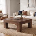 thumbnail image 4 of Fnova 39.4" Square Coffee Table, Farmhouse Wood Accent Center Cocktail Table with Sturdy Wooden Legs for Living Room, Easy Assembly, 4 of 16