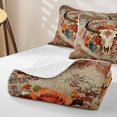 thumbnail image 4 of jejeloiu Floral Bull Skull Western Twin Quilt Set Kids,Boho Farm Print Twin Coverlet Set,2pcs, 4 of 7