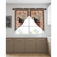 thumbnail image 4 of Swag Curtains, Coffee Time Coffee Cup Vintage Plaid Rod Pocket Kitchen Curtains Valances Tier Curtains Swag Valance Curtains for Bedroom Living Room 36" x 45", 2 Panels, 4 of 6