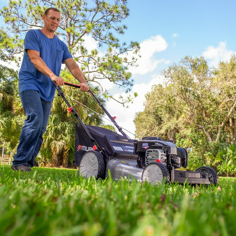 Murray 21 in. 140cc Briggs Stratton Rear Engine Gas Push Lawn Mower with Bagger Walmart