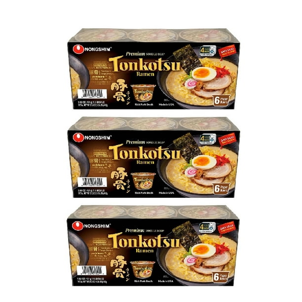 Nongshim Tonkotsu Ramen Bowl, 3.56 oz, 6count 3PK