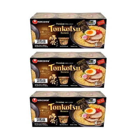 Nongshim Tonkotsu Ramen Bowl  3.56 oz  6-count 3PK