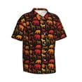 thumbnail image 5 of Wukai Animal Men's Hawaiian Shirt Short Sleeve Casual Button Down Summer Beach Aloha Shirt Tropical Print Holiday Party, 5 of 8