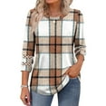 thumbnail image 4 of Ronuti Womens 3/4 Sleeve Tops Ladies Blouses Crew Neck T Shirts for Women Loose Fit Tunic Tops, 4 of 9