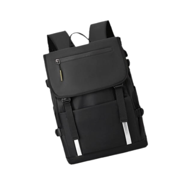 Mochila de compras con bolsillo exterior y correas para el hombro negro