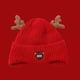 thumbnail image 3 of Sombrero cálido de Papá Noel para mujer, gorro de cubo hecho a mano con patrón de Navidad, gorros de punto INS y2k, decoración de ciervo, otoño e invierno, 2023, 3 of 4