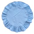 thumbnail image 2 of 15 Inch Boho Fabric Placemat, Rustic Farmhouse Round Ruffle Place Mat, Washable Scalloped Edge Table Mats for Kitchen Dining Party Table Decor, 2 of 7