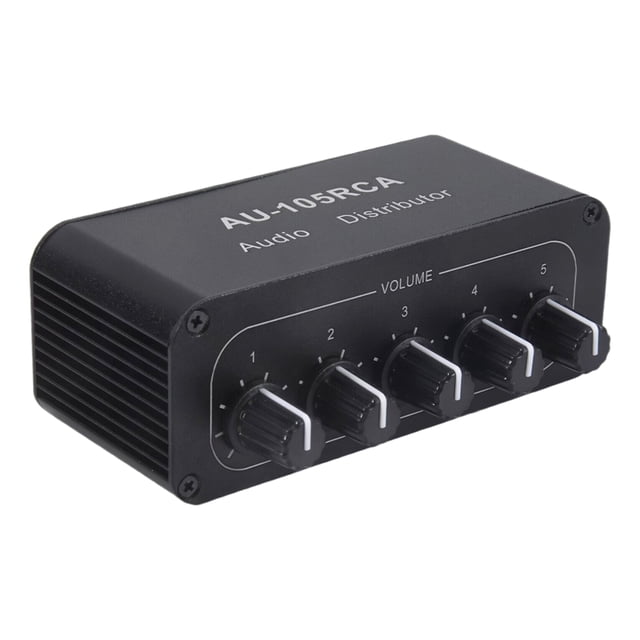 Distribuidor de Audio 5 Canales Mezclador EstéReo 1 Entrada Salidas Divisor para Amplificador Potencia Activo