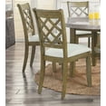 thumbnail image 2 of Rustic Oak Finish Wooden Side Chairs 6pc Set Beige Lenin Upholstered Dining Room Furniture, 2 of 6