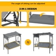 thumbnail image 3 of AECOJOY 3 Seat Porch Swing Bed, Outdoor Patio Metal Pergola Swing Bench with Hanging Cloud Hammock Chair, Garden Swinging Glider Arbour with Cup Holders (Grey), 3 of 10