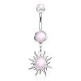 thumbnail image 3 of Belly Button Ring Tribal Sun with Illuminating Stone Center Dangle 14g Sold each, 3 of 3