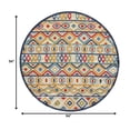 thumbnail image 3 of 8â€™ Round Multicolor Aztec Pattern Indoor Outdoor Area Rug, 3 of 3