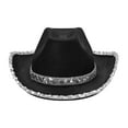 thumbnail image 4 of Womens Sequin Cowgirl Hat and Fringed Bandana Set Sparkle Cowboy Hat for Fancy Dress Hen Party Cowgirl Halloween Costumes Hats Carnival Music Festival Accessories, 4 of 8
