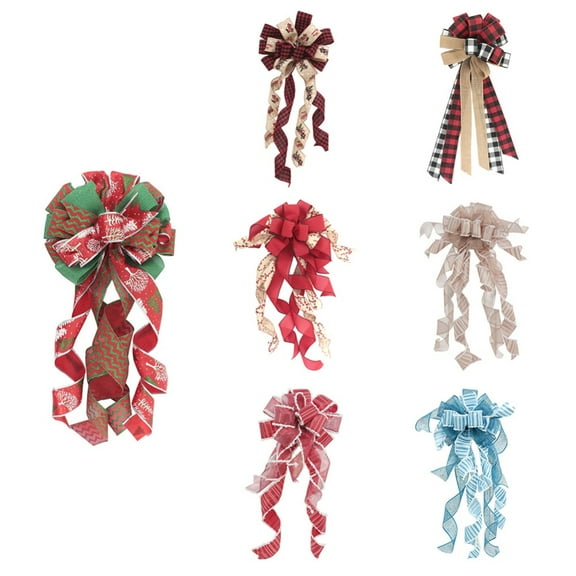 30cm Christmas Tree Topper Bow Large Bowknot XMas Tree Topper Ribbon Bow Holiday Wedding Party Decor