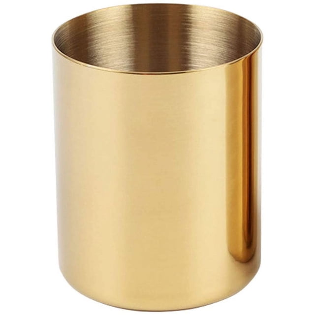 Portavasos Organizador De Escritorio, Portalápices Dorado, Contenedor, Organizador De Papelería De Oficina, Jarrones De Mesa, Maceta, Portaescobillas De Maquillaje, Acero Inoxidable, Dorado oso de fresa Electrónica