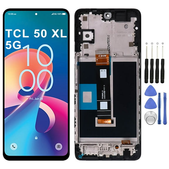 KIQ Replacement LCD Screen Full Assembly with Digitizer Compatible with TCL 50 XL 5G (With Frame)