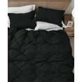 thumbnail image 3 of Chezmoi Collection Logan Black Comforter Set Queen Size 3-Piece Lightweight Soft Stone-Washed Microfiber Bedding Set for All Season (1 Comforter 90x92, 2 Shams), 3 of 9