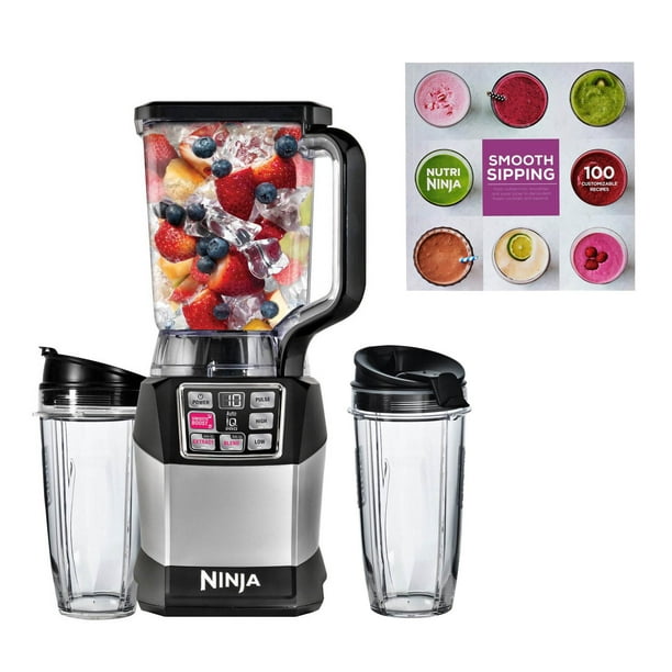 Ninja AutoIQ Nutri Ninja 1200W 72oz Blender, 2 24oz Cups, & 100 Recipe