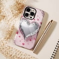 thumbnail image 6 of Valentine's Day Metallic Heart iPhone Case with Swirl Design, Romantic Decor for Couples, Compatible with iPhone 11/12/13/14/15/16 (Pro Max/Plus), 6 of 9