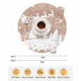 thumbnail image 6 of 15 Inch Round Placemats Set of 6, Vintage Christmas Non Slip Heat Insulation PP Table Mats, Xmas Elk Tree Snowflake Forest Washable Place Mats for Kitchen Dining Party Table Decor, 6 of 7