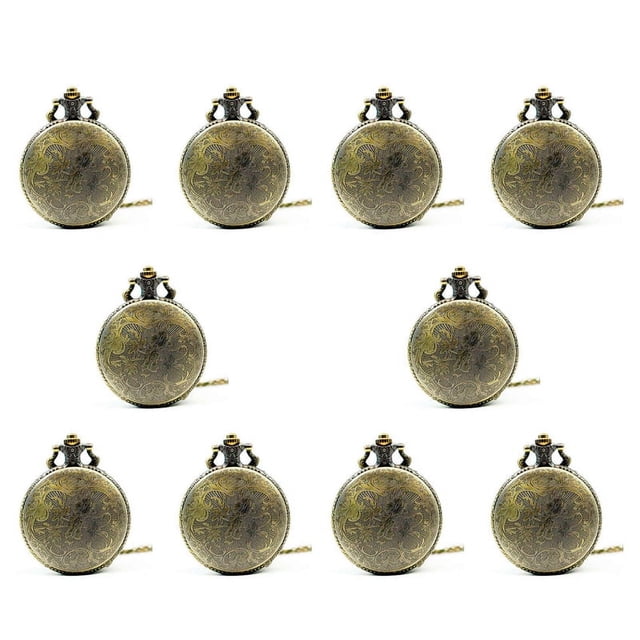 Montre de Poche Rétro Nostalgique Style Chinois en Bronze 10X, Montre de Poche 10*, Bronze