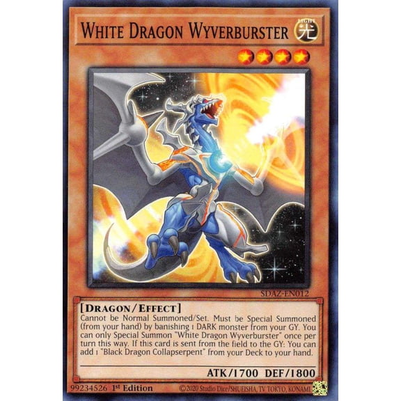 YuGiOh Structure Deck: Albaz Strike Common White Dragon Wyverburster SDAZ-EN012