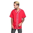thumbnail image 2 of Victorious Men's Classic Baseball Jersey with Trim BJ42 - RED - Large, 2 of 5