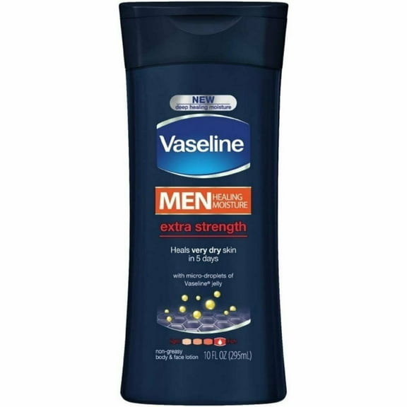 Vaseline Mens Extra Strength Lotion 10 Ounce (295Ml) (3 Pack) Packaging May Vary