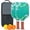 Brick-red-1, variant on Pickleball Paddles Set Of 2, Fiberglass Surface, Spring Flowers Floral Print, 4 Balls & Bag